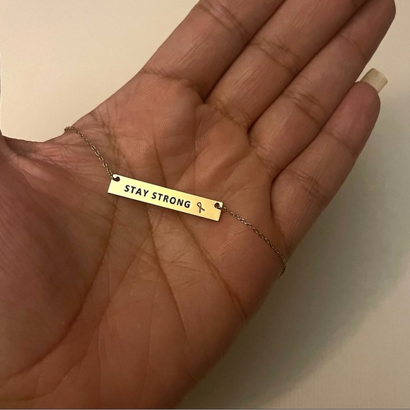 Breast Cancer Awareness Gold Dipped Necklace - Picture 4 of 5